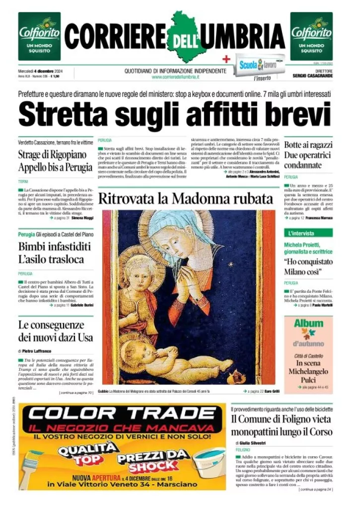 Prima-pagina-corriere umbria-del-2024-12-04